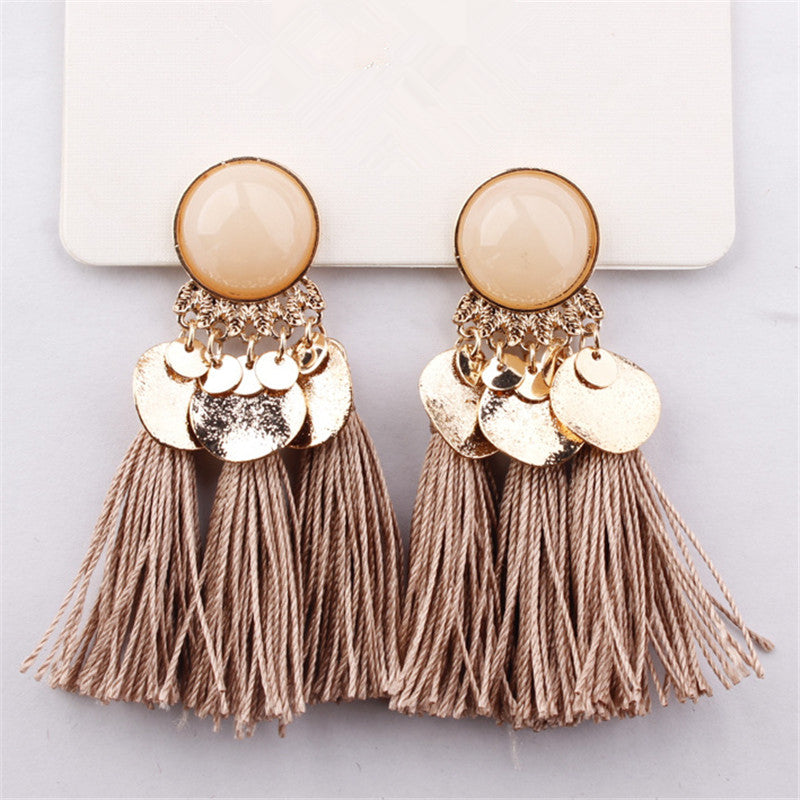 Bohemian Sequins Tassel Earrings - Yamama