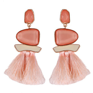 New Fringed Statement Tassel Earrings - Yamama