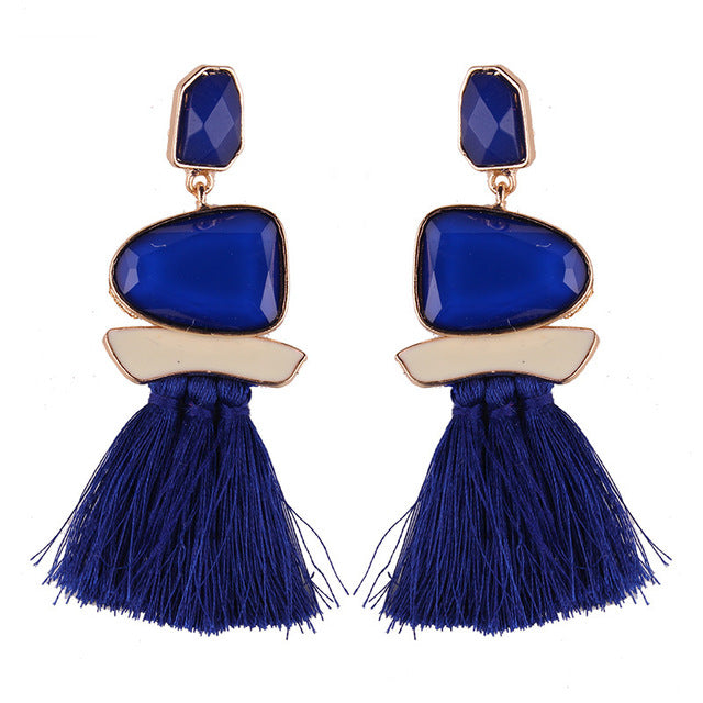 New Fringed Statement Tassel Earrings - Yamama