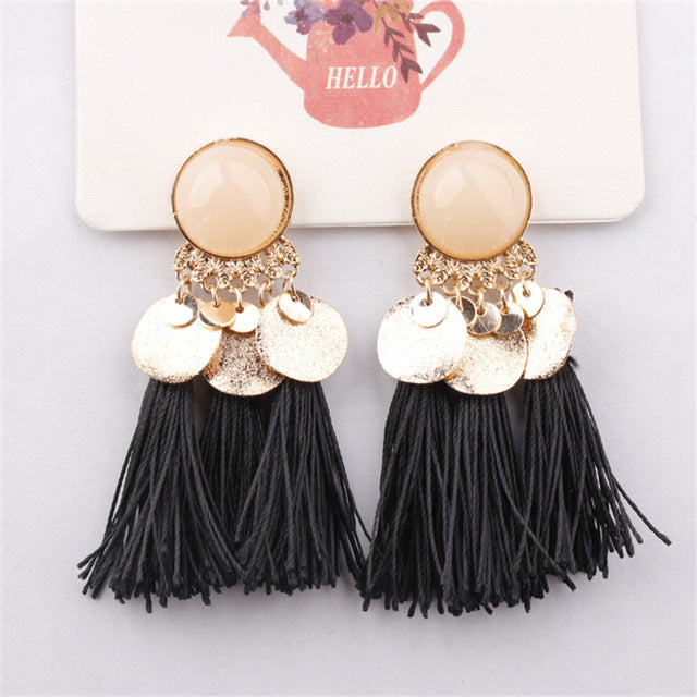 Bohemian Sequins Tassel Earrings - Yamama