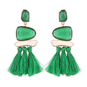 New Fringed Statement Tassel Earrings - Yamama