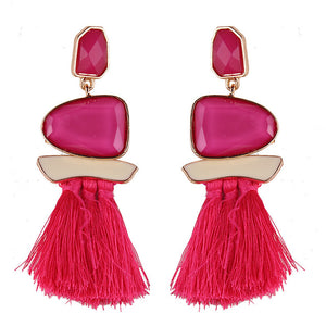 New Fringed Statement Tassel Earrings - Yamama