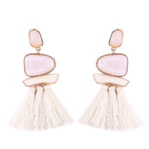 New Fringed Statement Tassel Earrings - Yamama